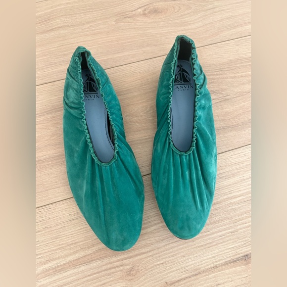 LANVIN teal suede ballet flat / size EU 40 US 9 - Picture 2 of 6